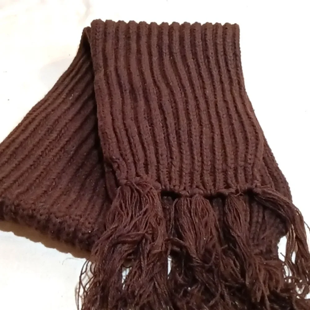 Hand Made Brown Cable Knit Scarf